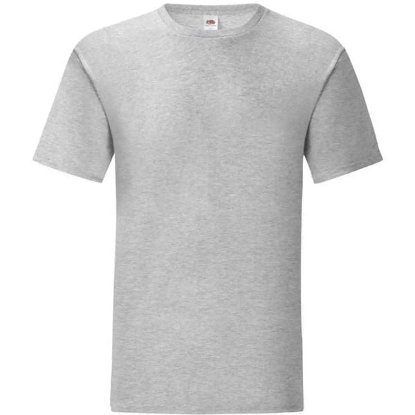 Koszulka Unisex Dla Dorosłych Iconic Heather. Szare bluzki FRUIT OF THE LOOM, s, bez wzorów, sportowe, bez kołnierzyka, bez ramiączek. Za 35.99 zł.