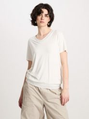 Cross Jeans Koszulka w kolorze kremowym rozmiar: M. Brązowe bluzki Cross Jeans, m, bez wzorów, z jeansu, bez kołnierzyka, bez ramiączek. Za 69.08 zł.