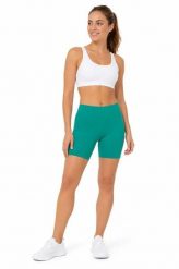 Krótkie legginsy damskie 4F 4FRSS26TSTIF036. Zielone legginsy 4f, xs, bez wzorów, z dzianiny, krótkie. Za 45.99 zł.