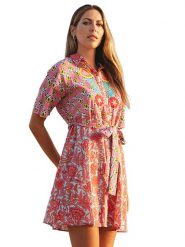 Isla Bonita by SIGRIS Sukienka w kolorze różowym rozmiar: XL. Różowe sukienki Isla Bonita by SIGRIS, na co dzień, xl, bez wzorów, z bawełny, bez kołnierzyka, bez ramiączek, mini, proste. Za 79.21 zł.