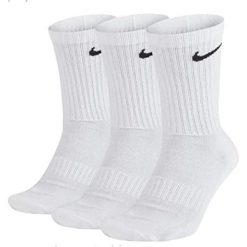 Sportowe skarpetki Nike 3-pak Crew SX4508. Białe skarpety Nike, bez wzorów. W wyprzedaży za 59.99 zł.