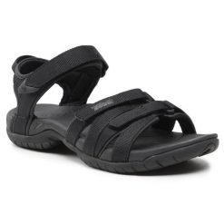 Sandały Teva. Czarne sandały Teva, bez wzorów, sportowe, bez obcasa, bez zapięcia. Za 399.99 zł.