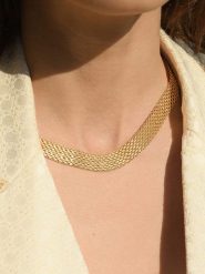 DIAMANTA Złoty naszyjnik "Maille Plate" - dł. 42 cm rozmiar: onesize. Żółte naszyjniki DIAMANTA, złote. Za 8,952.99 zł.