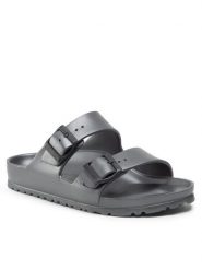Birkenstock Klapki Arizona EVA 1001498 Szary. Szare klapki Birkenstock, bez wzorów, ze skóry, bez obcasa. Za 169.99 zł.