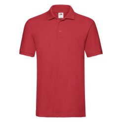 Koszulka Polo Premium Unisex Dla Dorosłych. Czerwone koszulki polo FRUIT OF THE LOOM, xl, bez wzorów, bez kołnierzyka, bez ramiączek. Za 80.99 zł.
