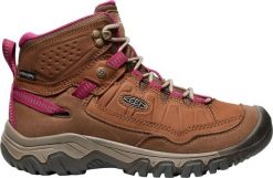 Damskie buty trekkingowe mid WP Keen Targhee IV. Brązowe trekkingi Keen, z materiału, trekkingowe. Za 740.50 zł.