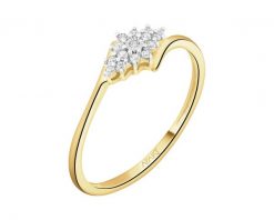 Pierścionek z żółtego i białego złota z diamentami - 0,07 ct - próba 585. Białe pierścionki Apart, z diamentem, złote. Za 2,090.00 zł.