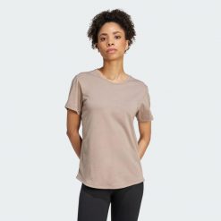 Koszulka Joga Essentials. Brązowe bluzki Adidas, l, bez wzorów, sportowe, bez kołnierzyka, bez ramiączek. Za 149.00 zł.