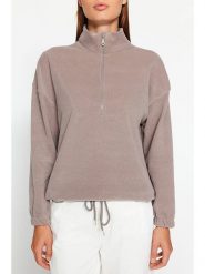 Trendyol Bluza w kolorze beżowym rozmiar: M. Brązowe bluzy Trendyol, m, bez wzorów, bez kaptura. Za 74.95 zł.