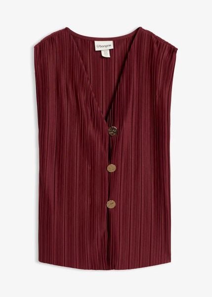 Top plisowany. Zielone topy bonprix, bez wzorów, bez kołnierzyka, bez ramiączek. Za 59.99 zł.