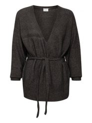 KAFFE curve Kardigan "Welly" w kolorze antracytowym rozmiar: XL. Szare kardigany KAFFE curve, xl, bez wzorów, z wełny. Za 154.95 zł.