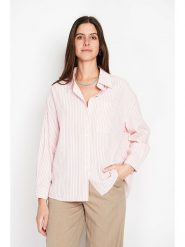 ASSUILI Bluzka w kolorze jasnoróżowym rozmiar: 40. Różowe bluzki Assuili, bez wzorów, klasyczne, bez kołnierzyka, bez ramiączek. Za 121.99 zł.