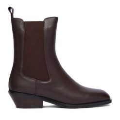 Sztyblety Gino Rossi. Brązowe botki Gino Rossi, bez wzorów, bez obcasa, na słupku, bez zapięcia. Za 429.99 zł.