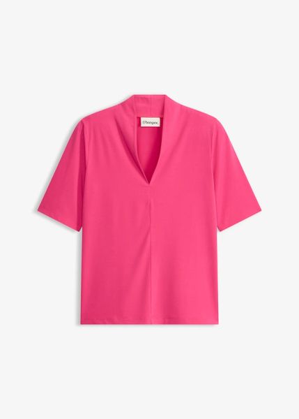 Bluzka z kołnierzem ze stójką. Czerwone bluzki bonprix, bez wzorów, eleganckie, bez kołnierzyka, bez ramiączek. Za 37.99 zł.