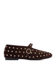 Eva Minge Baleriny EO-NALA-249060-51 Brązowy. Brązowe baleriny Eva Minge, bez wzorów, ze skóry, bez obcasa. Za 399.99 zł.