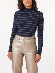 Scotch & Soda Koszulka w kolorze granatowym rozmiar: S. Niebieskie bluzki Scotch & Soda, s, bez wzorów, bez kołnierzyka, bez ramiączek. Za 74.81 zł.