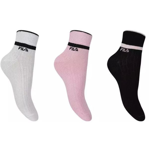 Fila skarpetki 3-pack quarter biały/róż 35-38. Czarne skarpety Fila, bez wzorów. Za 136.99 zł.