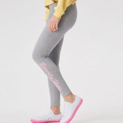 Bawełniane legginsy z nadrukiem - Jasny szary. Legginsy Sinsay. W wyprzedaży za 14.99 zł.