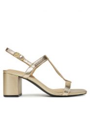 Tommy Hilfiger Sandały Leather Block Heel Sandal Metal FW0FW08590 Złoty. Żółte sandały TOMMY HILFIGER, bez wzorów, ze skóry, bez obcasa, na słupku, bez zapięcia. Za 419.99 zł.