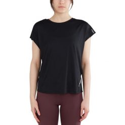 Koszulka sportowa damska Hanabi T-shirt z krótkim rękawem. Czarne koszulki sportowe FUNDANGO, bez wzorów, bez ramiączek, na jogę i pilates. Za 97.00 zł.