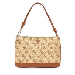 Kosmetyczka Guess. Brązowe kufry i kosmetyczki Guess, z aplikacjami, z materiału, bez dodatków. Za 264.99 zł.
