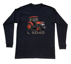 Kubota — bluzka z długim rękawem (Rozmiar: XXL (dorosła); Kolor koszulki: czarny; Rodzaj nadruku: Kubota). Czarne bluzki nikiniki, l, bez wzorów, z bawełny, bez kołnierzyka, bez ramiączek. Za 99.00 zł.