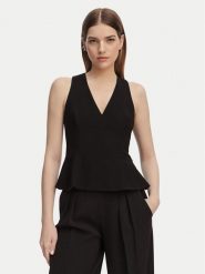 HUGO Top Carmint 50559304 Czarny Regular Fit. Czarne topy Hugo, bez wzorów, bez kołnierzyka, bez ramiączek. Za 799.99 zł.