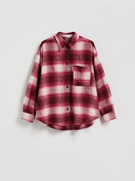 Koszula w kratę - wielobarwny. Koszule Reserved, l, bez wzorów, z tkaniny, bez kołnierzyka, bez ramiączek. Za 119.99 zł.