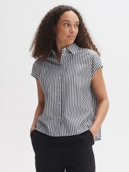 OPUS Koszula w kolorze czarno-białym rozmiar: 40. Białe koszule Opus, bez wzorów, bez kołnierzyka, bez ramiączek. Za 121.99 zł.