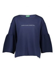 Benetton Bluza w kolorze granatowym rozmiar: S. Niebieskie bluzy sportowe Benetton, s, bez wzorów, z bawełny, bez kaptura. Za 52.79 zł.