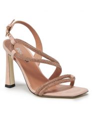 Pollini Sandały SA16039C1ITA0609 Różowy. Czerwone sandały Pollini, bez wzorów, ze skóry, bez obcasa, na słupku, bez zapięcia. Za 2,599.00 zł.