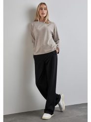 Street One Sweter w kolorze beżowym rozmiar: 40. Brązowe swetry Street One, bez wzorów, ze splotem, bez ramiączek. Za 140.86 zł.