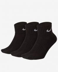 Nike 3PPK VALUE COTTON QUARTER Skarpety unisex. Czarne skarpety Nike, bez wzorów, z bawełny. Za 54.99 zł.