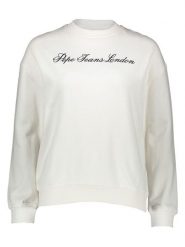 Pepe Jeans Sweter w kolorze białym rozmiar: M. Białe swetry Pepe Jeans, m, bez wzorów, z jeansu, bez ramiączek. Za 162.11 zł.
