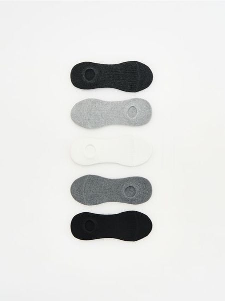 Skarpetki z bawełną 5 pack - szary. Szare skarpety Reserved, bez wzorów, z bawełny. Za 49.99 zł.