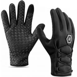 Rękawiczki rowerowe zimowe dla dorosłych Rockbros S077-6BK. Czarne rękawiczki ROCKBROS, bez wzorów, sportowe. Za 55.00 zł.