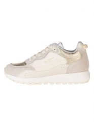 Pepe Jeans FOOTWEAR Sneakersy w kolorze kremowo-złoto-beżowym rozmiar: 38. Brązowe trampki Pepe Jeans FOOTWEAR, bez wzorów, z jeansu, bez zapięcia. Za 171.68 zł.