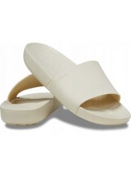 Crocs Klapki "Splash" w kolorze kremowym rozmiar: 37/38. Brązowe klapki Crocs, bez wzorów, z otwartym noskiem, bez obcasa. Za 101.23 zł.