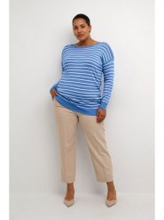 KAFFE curve Sweter w kolorze niebiesko-białym rozmiar: XL. Niebieskie swetry KAFFE curve, xl, bez wzorów, bez ramiączek. Za 79.77 zł.