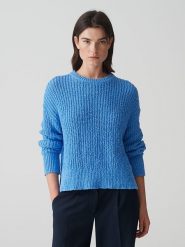 OPUS Sweter "Polum" w kolorze błękitnym rozmiar: 42. Niebieskie swetry Opus, bez wzorów, z bawełny, bez ramiączek. Za 214.95 zł.