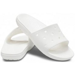 Klapki Crocs Classic Slide. Szare klapki Crocs, bez wzorów, bez obcasa. Za 109.99 zł.