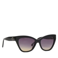 Okulary przeciwsłoneczne Guess. Czarne okulary przeciwsłoneczne Guess, z aplikacjami. Za 629.99 zł.