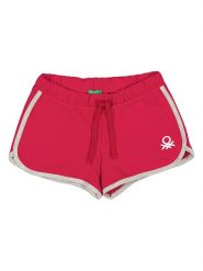 Benetton Szorty dresowe w kolorze czerwonym rozmiar: 150. Czerwone szorty Benetton, bez wzorów, z bawełny. Za 39.95 zł.