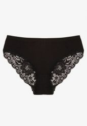 Czarne Majtki Figi z Koronkowymi Wstawkami Amiora. Czarne figi Renee, l, bez wzorów, z bawełny. Za 9.99 zł.