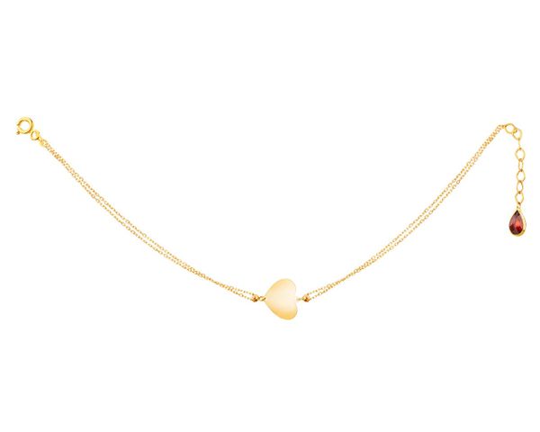 Złota bransoletka z cyrkonią, ankier - serce. Żółte bransoletki Apart, z cyrkonią, złote. Za 699.00 zł.