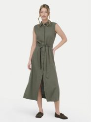 ONLY Sukienka koszulowa Goa 15363697 Khaki Regular Fit. Brązowe sukienki Only, s, bez wzorów, ze lnu, bez kołnierzyka, bez ramiączek, koszulowe. Za 195.99 zł.