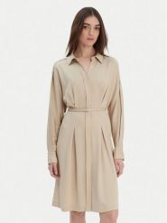 BOSS Sukienka koszulowa Dolala 50552373 Beżowy Relaxed Fit. Brązowe sukienki Boss, bez wzorów, z wiskozy, bez kołnierzyka, bez ramiączek, koszulowe. Za 1,699.00 zł.