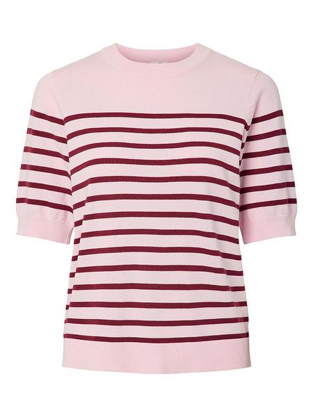 YAS Sweter w kolorze jasnoróżowo-bordowym rozmiar: L. Różowe swetry YAS, l, bez wzorów, bez ramiączek. Za 114.95 zł.