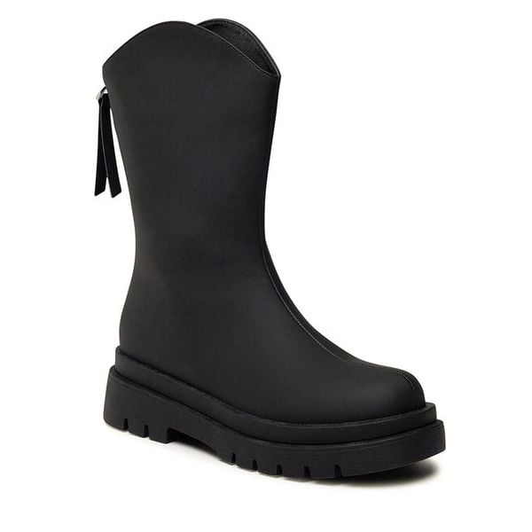 Botki DeeZee. Czarne botki DeeZee, bez wzorów, bez obcasa, na płaskiej podeszwie, bez zapięcia. Za 135.99 zł.