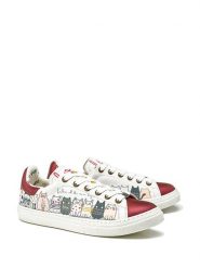 Goby Skórzane sneakersy w kolorze bordowo-białym rozmiar: 37. Białe trampki Goby, bez wzorów, bez zapięcia. Za 224.52 zł.